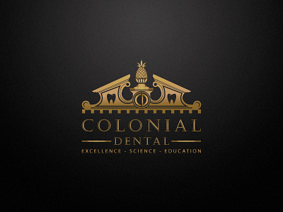 COLONIAL DENTAL brand identity branding design colonial dental vector