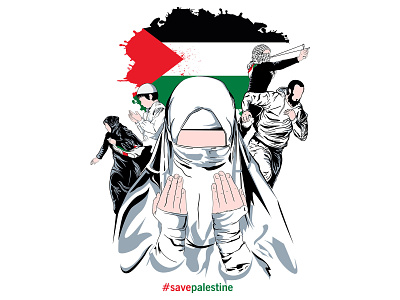save palestine illustration vector