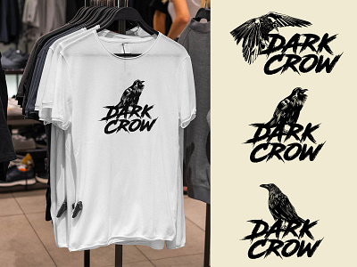 Dark crow detailed illustration vector set