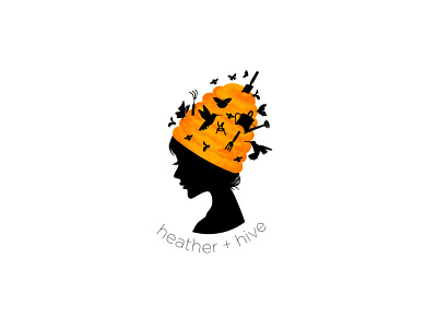 Logo For Heather + Hive artwork beautiful branding design gardens illustration illustrator landscape logo organic vector