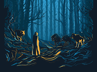 Dark Night Vector dark forest gothic horror illustrator movie art vector wolf wolfempire