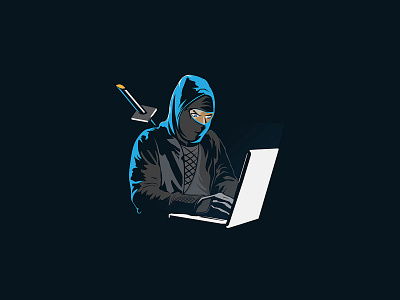 Ninja Cyber art artist artwork cyber hack hacker illustrator logo ninja ninja mascot logo design samurai studio template design vector