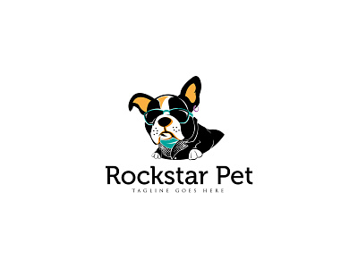 Rockstar Pet shop animal animals artwork beautiful branding cat cute design dog illustration logo minimalist pet shop vector