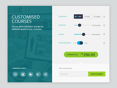 Price Calculator Tool calculator design flat pricing sliders tool web