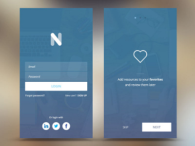 Project "N" app blue design iphone login mobile ui ux walkthrough