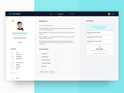 TalentSwot Candidate Profile by Gary Reverol 👋🏻 on Dribbble