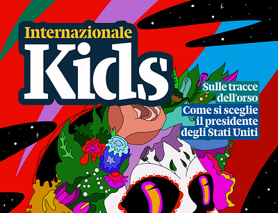Internazionale Kids Cover 70s 80s art colours design drawing editorial graphic design illustration internazionale kids logo magazine