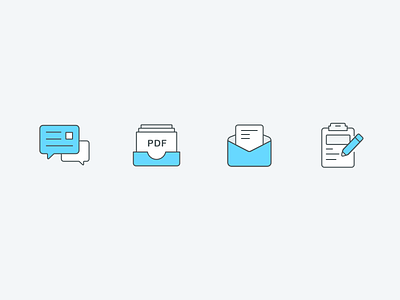 4 outline icons_2 file icon illustration mail message notebook vector