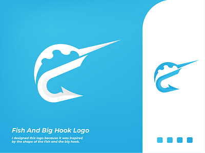 Fish And Big Hook Logo app art design icon illustration illustrator logo vector web website