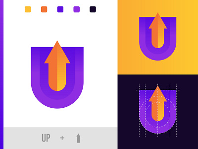 UP LOGO app design flat icon logo minimal type typography vector web