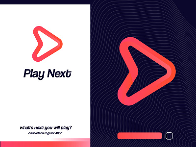 play next logo app branding design flat icon logo minimal typography web