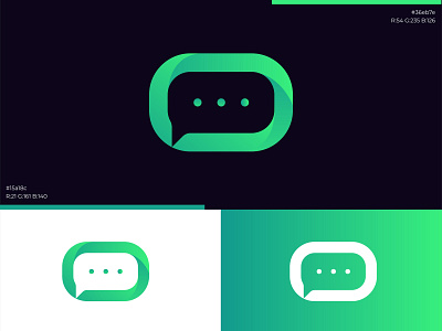 green talk logo app art branding design flat icon illustrator logo minimal vector
