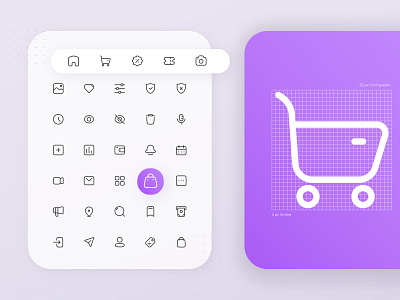 e-Commerce basic line icon set app design icon logo ui web website