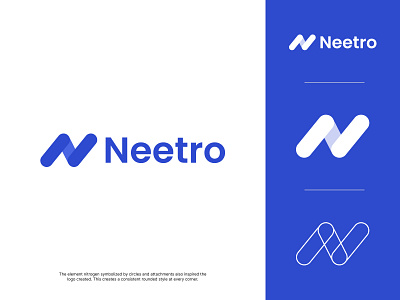 Neetro Logo Design blue blue logo brand logo logo design n logo nitrogen