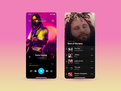 Music player App app design figma icon ios app minimal music music player player typography ui ux