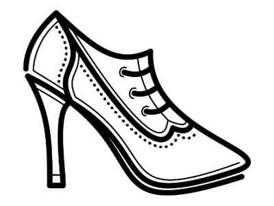 Revised Ladies Wingtip Shoe heels illustrator line shoe sketch vector wingtip