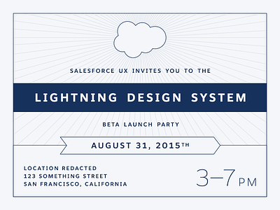 Salesforce Lightning Design System Launch Party Invitation beta design system invitation party salesforce sans