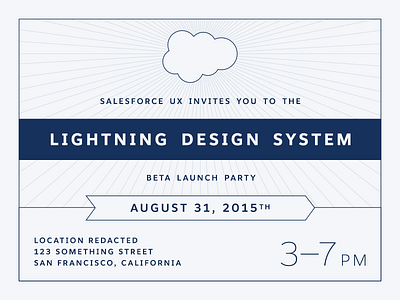 Salesforce Lightning Design System Launch Party Invitation