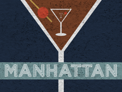 Manhattan booze graphic design inception label
