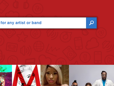 for any artist or band analytics geomicons homepage input iteration marketing miley music next big sound nikki minaj red search startup will.i.am