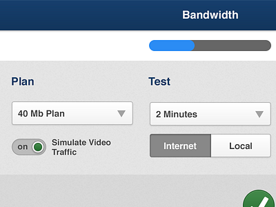 Bandwidth bandwidth blue buttons client gray ios ipad retina select testing white work