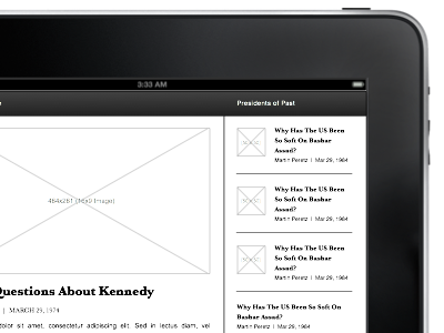 Publication iPad App ipad publication user interface ux wireframe