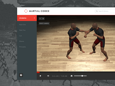 Martial Codex 3d rendering animation fighting martial arts product ui ux web application webgl