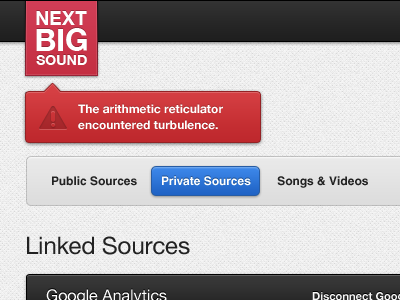 Error Feedback app error feedback growl music nbs next big sound red tooltip web app