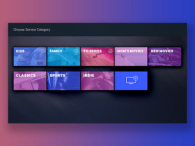 UI Concept for Samsung Smart TV blue gradient graphic design purple tv ui user interface web