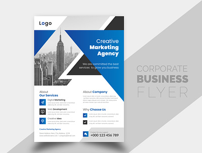 Creative and Simple Corporate Business Flyer Design Template abstract best flyer templates design brand branding brochure brochure cover business business flyer design businessflyer clean company corporate corporate flyer corporate flyer design cover flyer geometric new simple