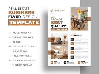 Real estate business flyer design template advertisement advertising agency business commercial flyer house lease loan minimal modern mortgage multipurpose negotiator newspaper real estate realtor renovation services template
