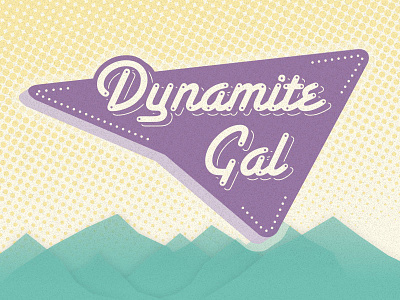 Dynamite Gal branding feminism feminist green halftone logo purple sign signage vintage women yellow