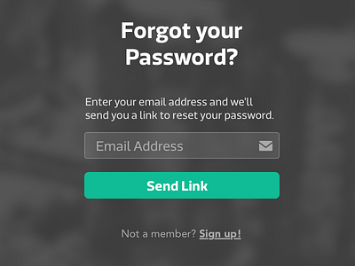 Forgot Password Link blur email forgot green grey password riona sign up translucent transparent