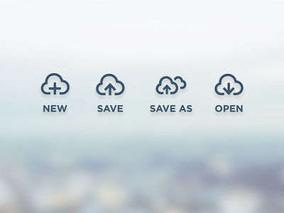 Cloud Icons blue buttons clone cloud cloud icons icons new open save save as ui ux