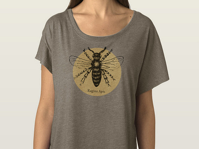 Queen Bee bee earthy feminism feminist latin mockup queen bee screen printing shirt t shirt woodblock yellow