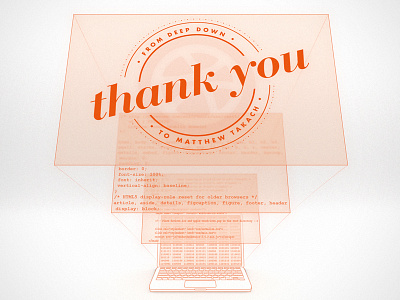 Thank You // nperner binary coding css debut design html illustration laptop orange rendering styling thank you ui ux web web design