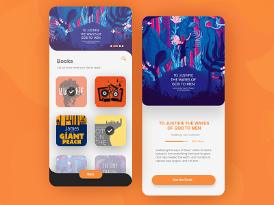 E-book app app art book design e books e commerce flat illustration illustrations minimal ui vector web