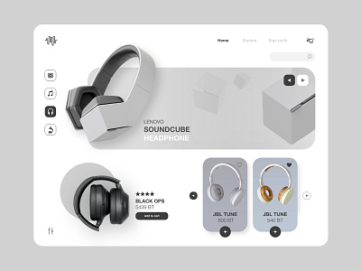 M&H website concept app concept headphones ios ipad app minimal design music sound ui uiux website
