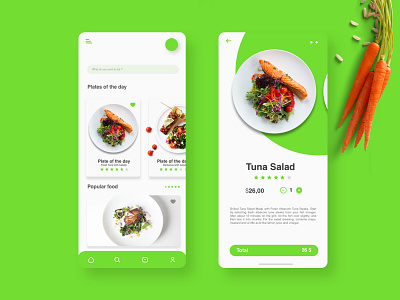 Simple minimalist food ordering app animation app art design flat illustrator minimal ui ux vector