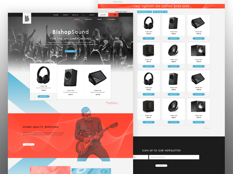 Bishop Sound illustration graphic design design landing page website ux ui