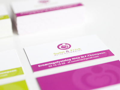 Logo and business cards business cards green health lifestyle logo nutrition purple