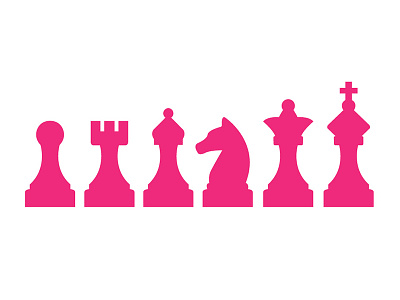 Chess pieces chess flat design game minimalistic pink