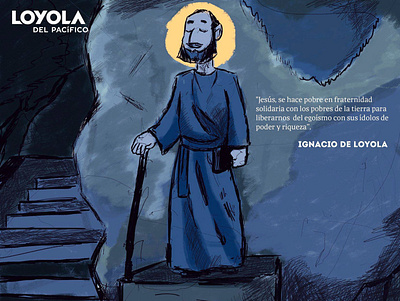 Ignacio de Loyola Post Card brush catholic ignacio de loyola illustration photoshop post card