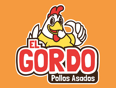 EL GORDO Pollos Asados branding chicke illustration restaurant roast chicken vector