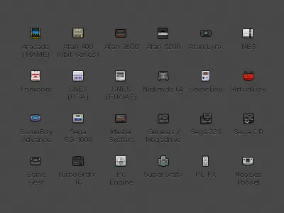16 Pixels But Not 16-Bit 32x application arcade atari 2600 atari 400 atari 5200 emulation famicom game gear gameboy gameboy advance genesis lynx mame master system megadrive neogeo pocket nintendo 64 openemu pc engine pc fx sega sega cd sg 1000 sidebar snes super nintendo supergrafx turbografx 16 virtualboy