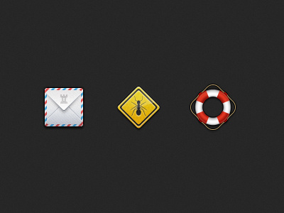 Archive.vg: Random Web Icons ant archive bug buoy envelope help mail preserver road sign