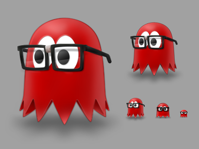 Blinky 'The Nerd' Icons application blinky design ghost glasses gui icon mac mame nerd osx pacman ui video games