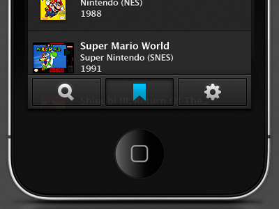 Game Library dark games iphone list view mario retro ui video games