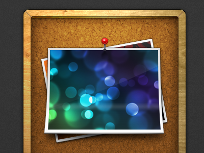 Pics board bokeh cork frame icon osx photo picture tiles wood