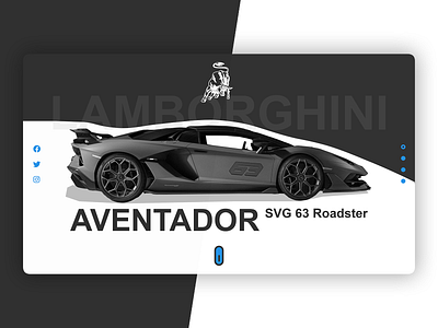 Aventador SVG 63 Roadster front page design adobe xd aventador designs frontpage photoshop roadster svg ui ui design